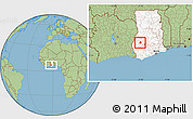 Savanna Style Location Map of Tepa, highlighted country