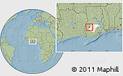 Savanna Style Location Map of Tepa, highlighted parent region, hill shading