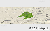 Satellite Panoramic Map of Tepa, shaded relief outside