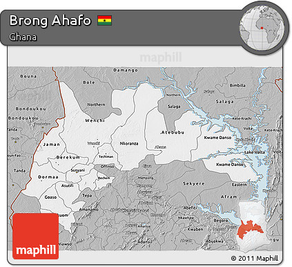 Gray 3D Map of Brong Ahafo