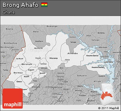 Gray 3D Map of Brong Ahafo