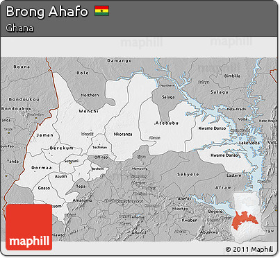 Gray 3D Map of Brong Ahafo