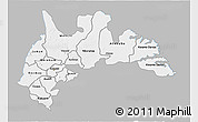 Gray 3D Map of Brong Ahafo, single color outside