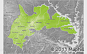 Physical 3D Map of Brong Ahafo, desaturated