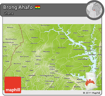 Physical 3D Map of Brong Ahafo