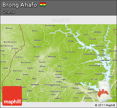 Physical 3D Map of Brong Ahafo