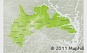 Physical 3D Map of Brong Ahafo, lighten, semi-desaturated