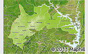Physical 3D Map of Brong Ahafo, satellite outside
