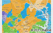 Political 3D Map of Brong Ahafo, political shades outside
