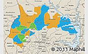 Political 3D Map of Brong Ahafo, shaded relief outside