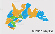 Political 3D Map of Brong Ahafo, single color outside