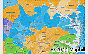 Political Shades 3D Map of Brong Ahafo