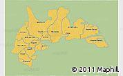 Savanna Style 3D Map of Brong Ahafo, single color outside
