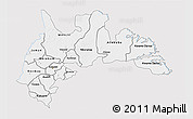 Silver Style 3D Map of Brong Ahafo, single color outside