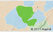 Political 3D Map of Asutifi, lighten