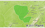 Political 3D Map of Asutifi, physical outside