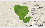 Satellite 3D Map of Asutifi, shaded relief outside