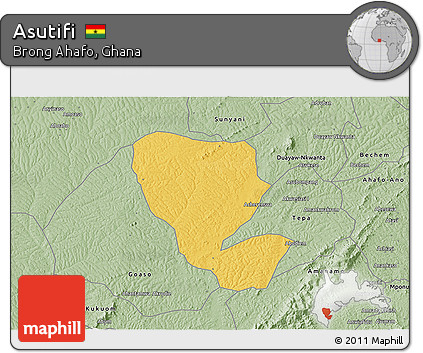 Savanna Style 3D Map of Asutifi