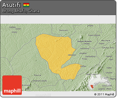 Savanna Style 3D Map of Asutifi