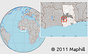 Gray Location Map of Asutifi, highlighted country, highlighted parent region