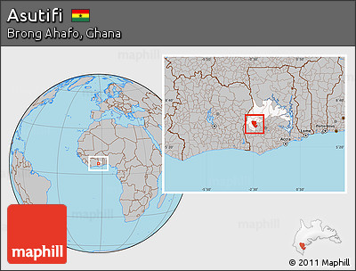Gray Location Map of Asutifi, highlighted parent region
