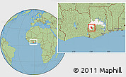 Savanna Style Location Map of Asutifi, highlighted parent region