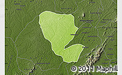 Physical Map of Asutifi, darken