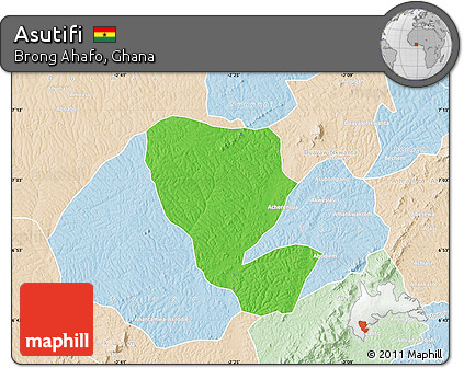 Political Map of Asutifi, lighten
