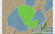 Political Map of Asutifi, semi-desaturated