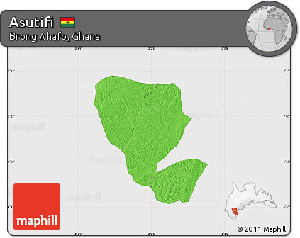 Political Map of Asutifi, single color outside