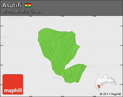 Political Map of Asutifi, single color outside