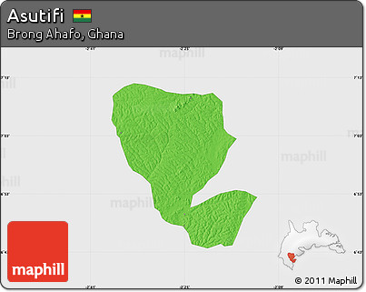 Political Map of Asutifi, single color outside