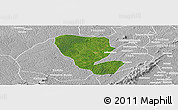 Satellite Panoramic Map of Asutifi, lighten, desaturated