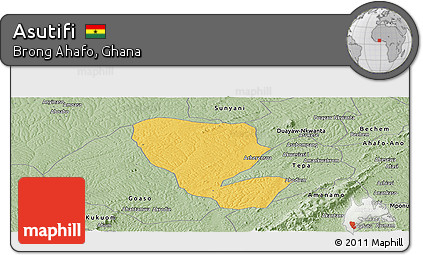 Savanna Style Panoramic Map of Asutifi