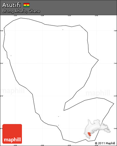 Blank Simple Map of Asutifi, cropped outside, no labels