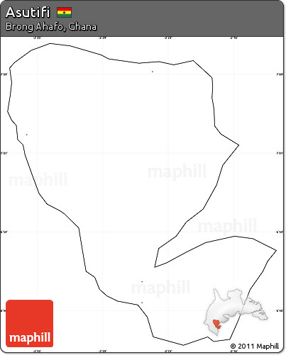 Blank Simple Map of Asutifi, cropped outside, no labels
