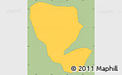 Savanna Style Simple Map of Asutifi, single color outside
