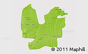Physical 3D Map of Atebubu, cropped outside