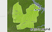 Physical 3D Map of Atebubu, darken
