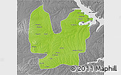 Physical 3D Map of Atebubu, desaturated
