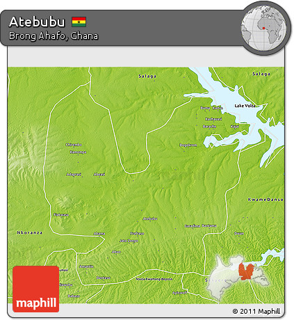 Physical 3D Map of Atebubu