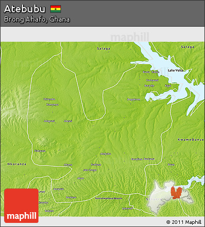 Physical 3D Map of Atebubu