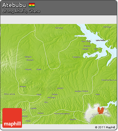 Physical 3D Map of Atebubu