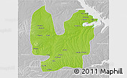 Physical 3D Map of Atebubu, lighten, desaturated