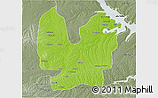 Physical 3D Map of Atebubu, semi-desaturated