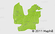 Physical 3D Map of Atebubu, single color outside