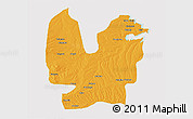 Political 3D Map of Atebubu, cropped outside