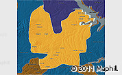 Political 3D Map of Atebubu, darken