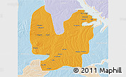 Political 3D Map of Atebubu, lighten