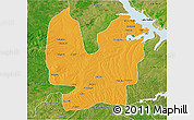 Political 3D Map of Atebubu, satellite outside